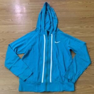 Nike Teal Full-Zip Hoodie Size Medium Kids